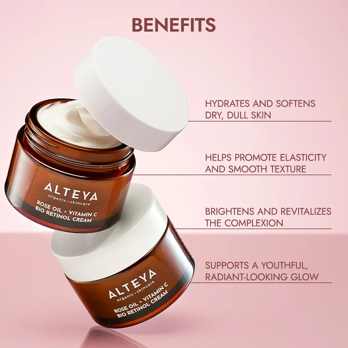Benefits bio retinol cream with rose oil & vitamin c