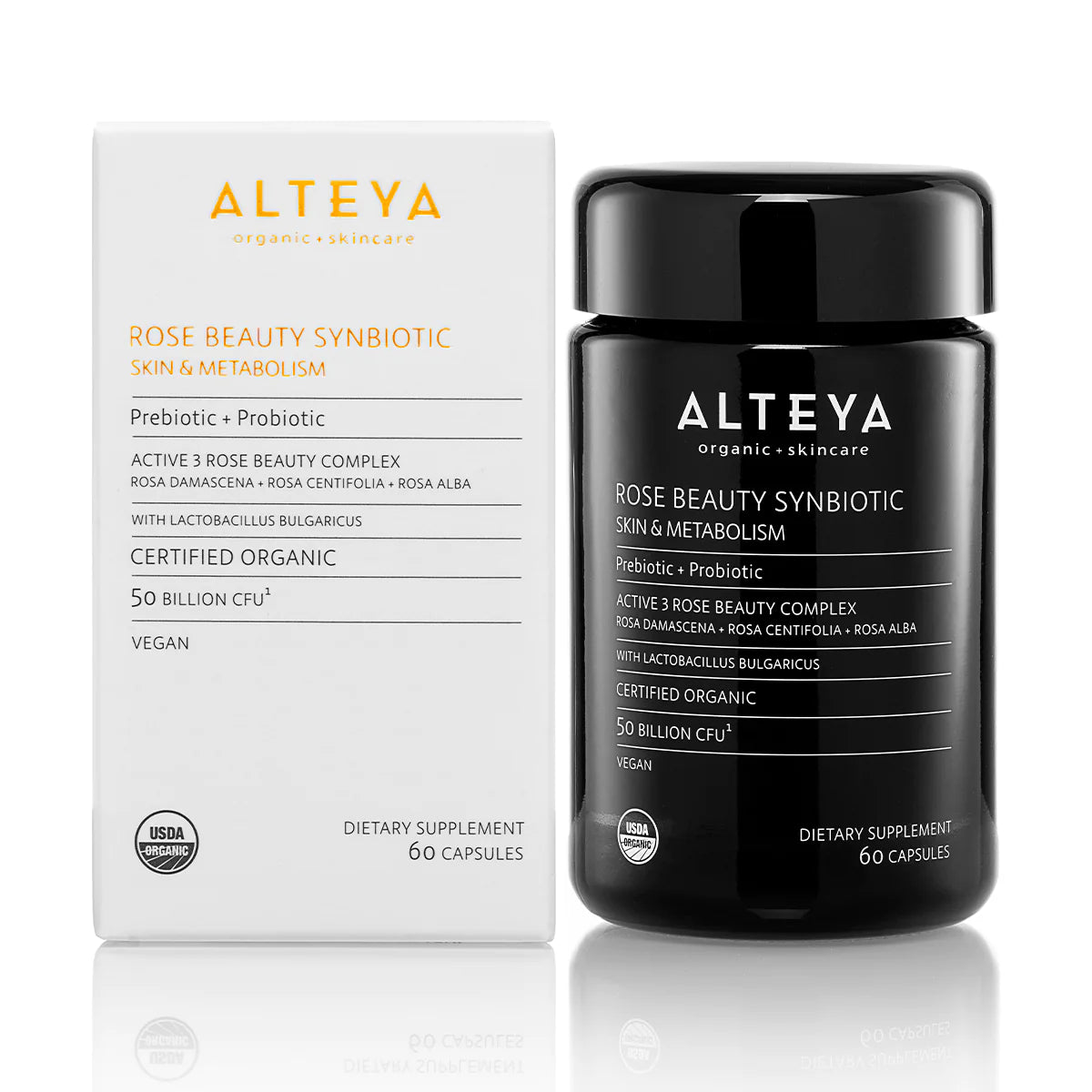 Alteya Rose Beauty Prebiotic and Probiotic - Synbiotic Skin &amp; Metabolism Vegan Organic Supplement - 200mL.