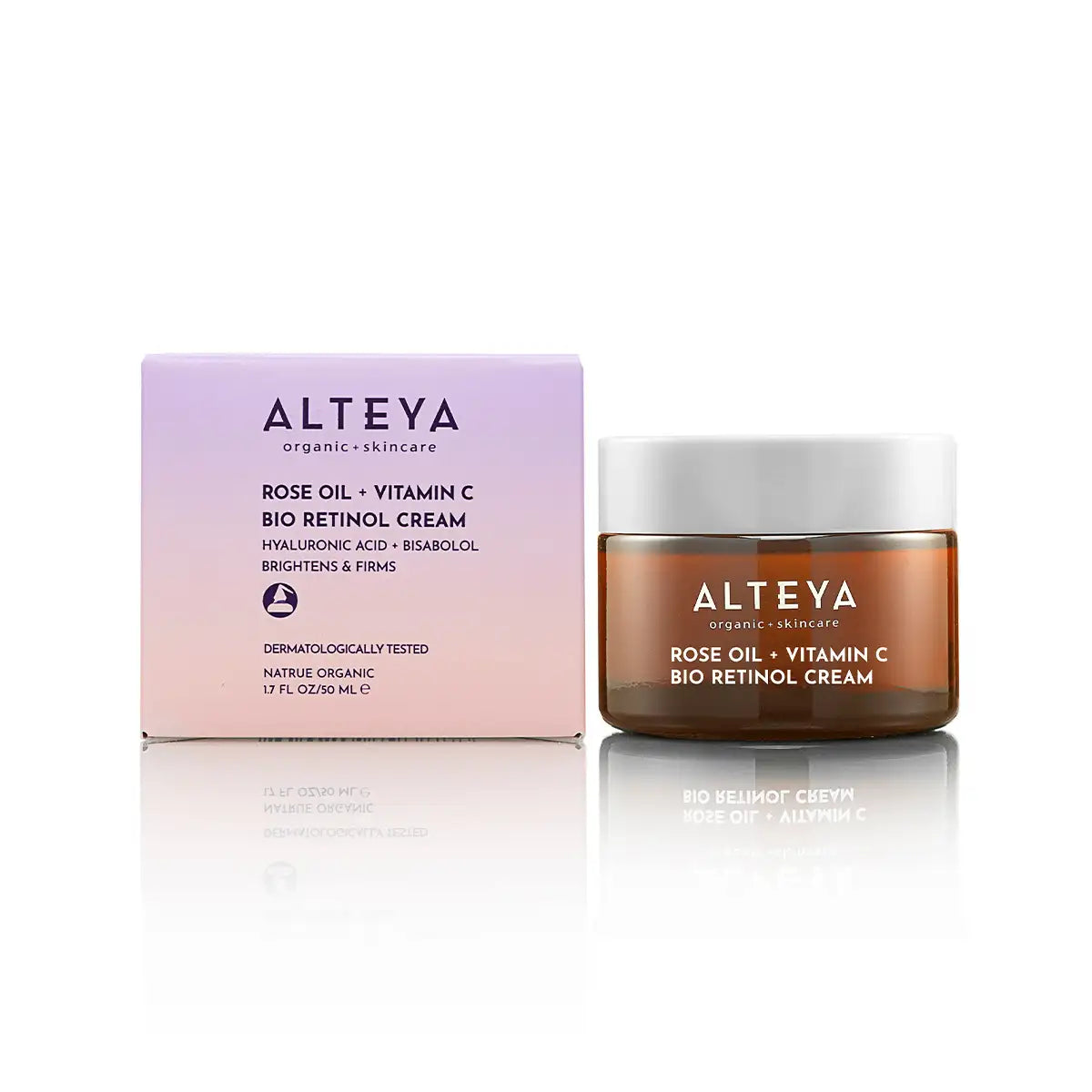 bio retinol cream with rose oil & vitamin c box