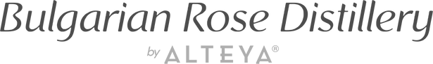 The logo for Altеya, a Bulgarian rose distillery showcasing the beauty of rose fields.