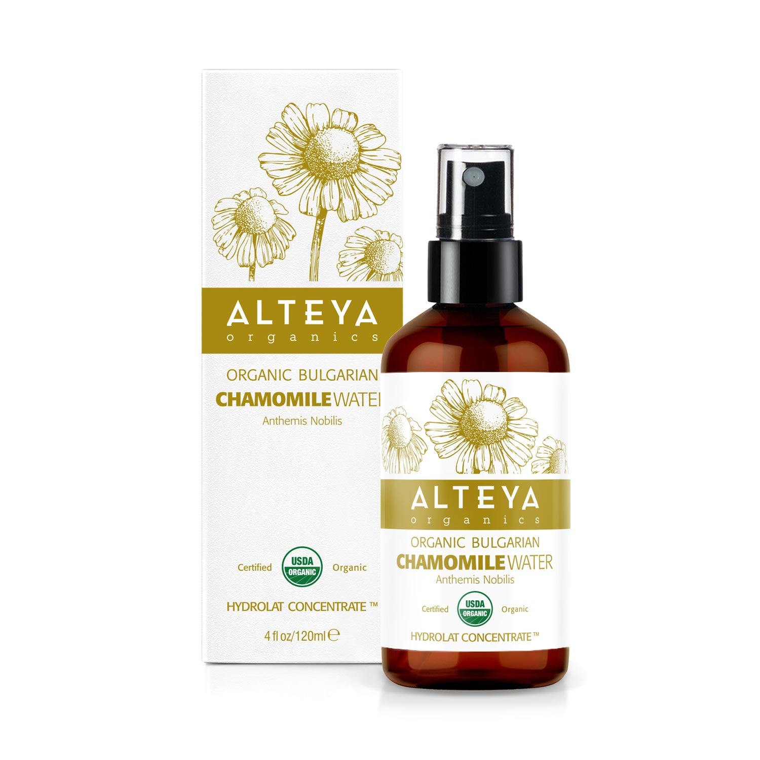 Bulgarian Organic Chamomile Water – Amber Glass Spray