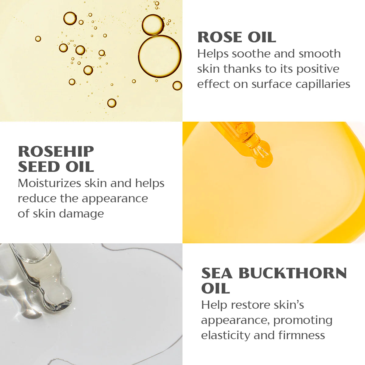 A poster displaying the Rose Otto Nourishing Face Serum Bio Damascena among various skin care products.
