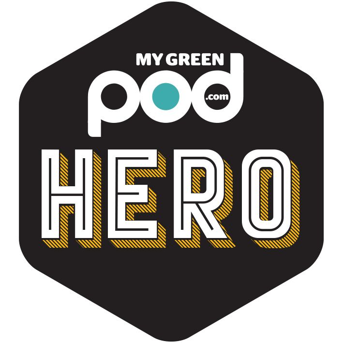 My Rosa Damascena green pod hero logo.
