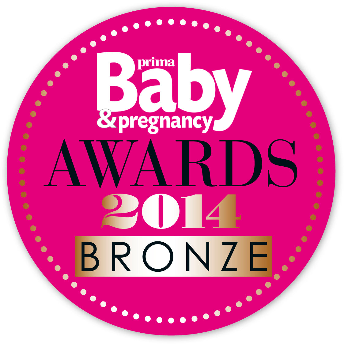 Prime baby & pregnancy awards 2014 bronze badge featuring Alteya's Rose Fields and Rosa Damascena.
