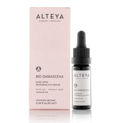 Rose Otto Restoring Eye Serum Bio Damascena, This rejuvenating eye serum contains a skin-reviving complex that helps to revitalize and nourish the delicate eye area.